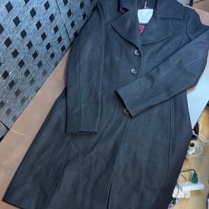 Womens Tommy Hilfiger american classics Black trench Coat wool/poly blend size6